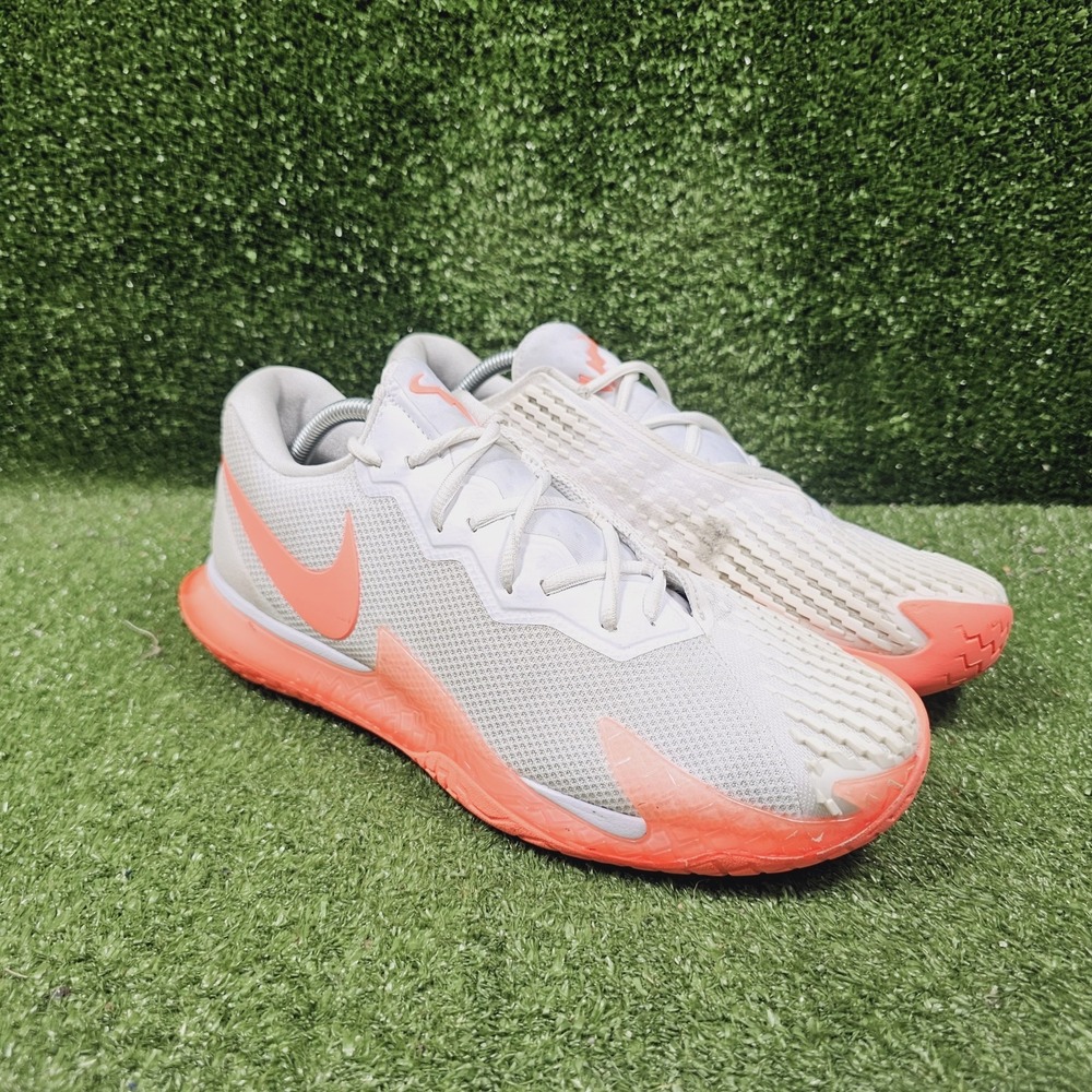 Nike Zoom Vapor Cage 4 Rafa White Mango Tennis Sneakers DD1579-106 Mens 10